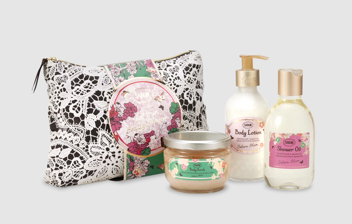 【スカーフ付6点セット】SABON サボン　サクラブルーム サボンの桜インスパイアの限定コレクション「サクラ・ブルーム」で春